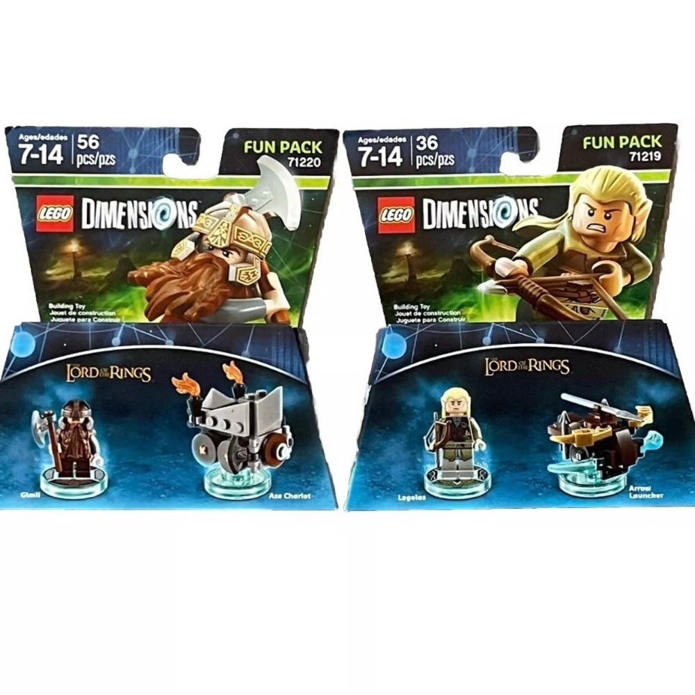Lego Dimensions Lord Of The Rings Set Of 2 #71220 And #71219 New Gimli & Legolas